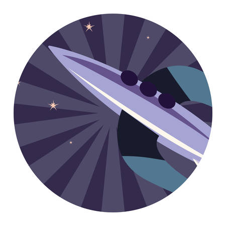 rocket spaceship exploration planet vector illustration designのイラスト素材
