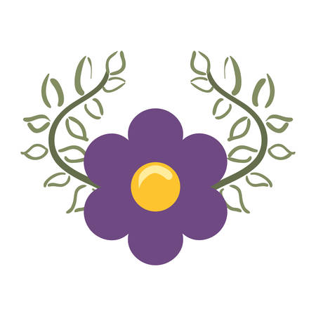 flower branch leaves decoration vector illustration designのイラスト素材