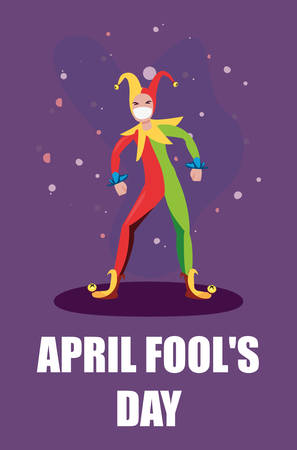 april fools day joker comic poster vector illustrationのイラスト素材