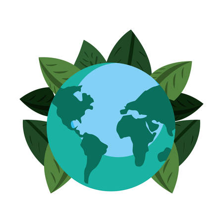 happy earth day world nature foliage vector illustrationのイラスト素材