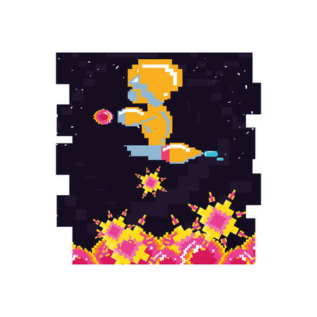 video game avatar pixelated vector illustration designのイラスト素材