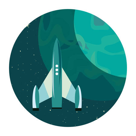 rocket planet space mission explore vector illustrationのイラスト素材