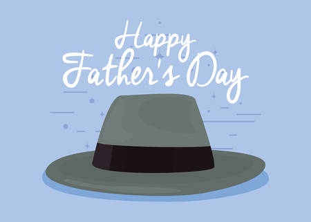 greeting card hat happy fathers day vector illustrationのイラスト素材