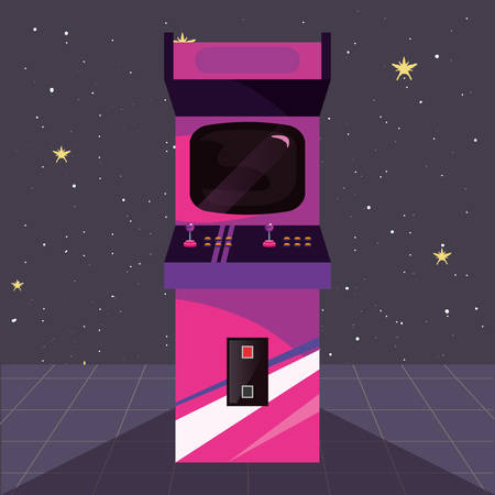 arcade machine video game retro vector illustration designのイラスト素材