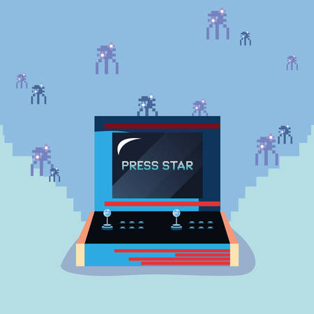 arcade machine video game retro vector illustration designのイラスト素材