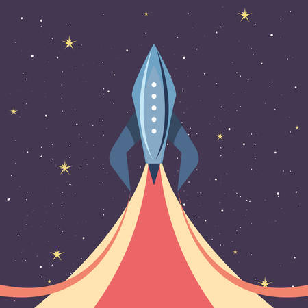 launch rocket explorer space stars vector illustrationのイラスト素材