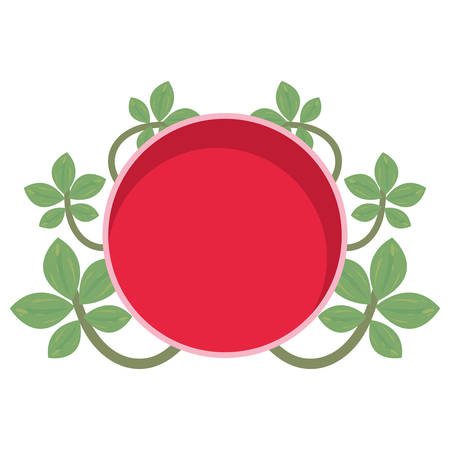 flowers badge decoration empty template vector illustrationのイラスト素材