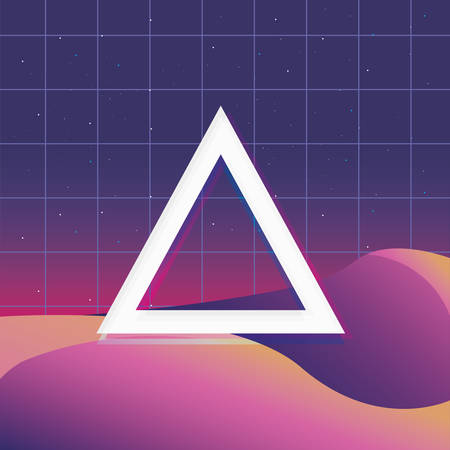geometric triangle grid desert background vector illustrationのイラスト素材