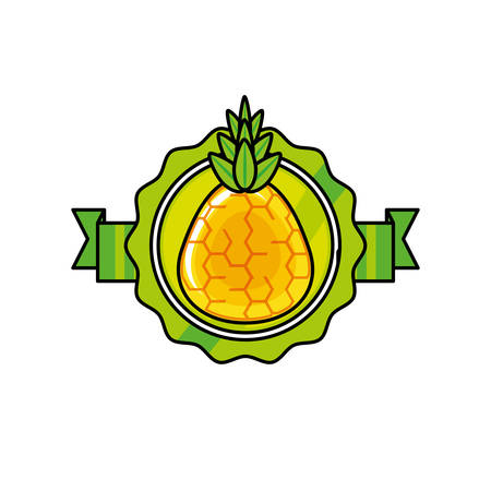 fresh pineapple fruit icon vector illustration designのイラスト素材
