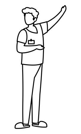 male medicine worker with uniform vector illustration designのイラスト素材