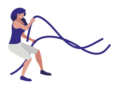 athletic woman practicing exercice with elastics bands vector illustration designのイラスト素材