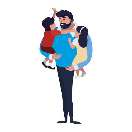 father with son and daughter characters vector illustration designのイラスト素材
