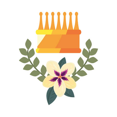 crown luxury flower on white background vector illustrationのイラスト素材