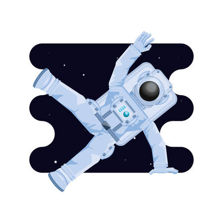 astronaut character in space scene vector illustration designのイラスト素材