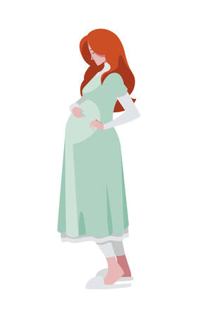 beautiful pregnancy woman character vector illustration designのイラスト素材