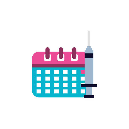 calendar reminder with medical injection vector illustration designのイラスト素材