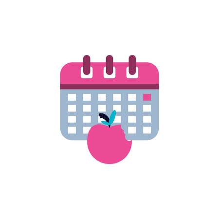 calendar reminder with apple fruit vector illustration designのイラスト素材