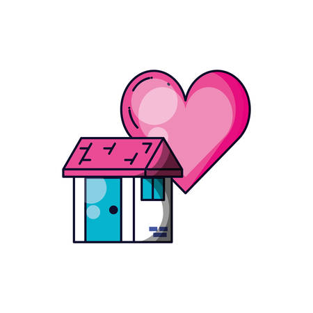 house facade with heart isolated icon vector illustration designのイラスト素材