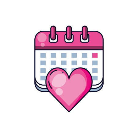 calendar reminder with heart isolated icon vector illustration designのイラスト素材