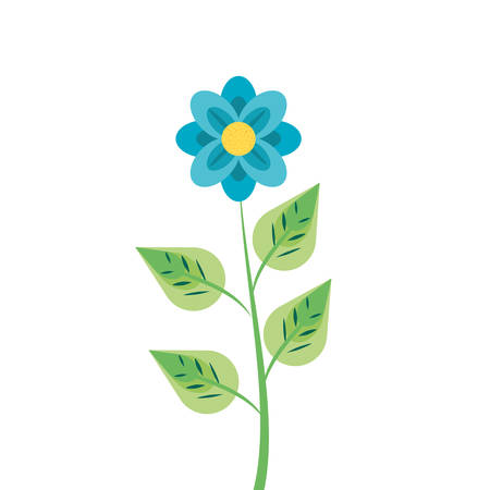 beautiful flower natural in branch and leafs vector illustration designのイラスト素材