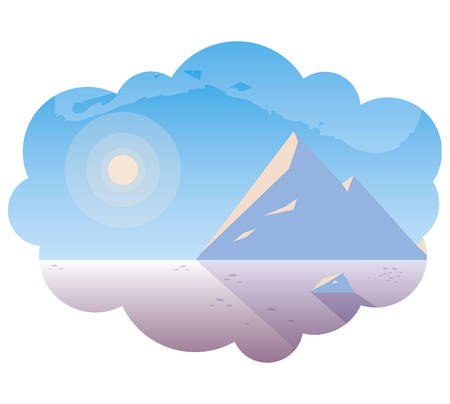 beautiful snowscape scene icon vector illustration designのイラスト素材