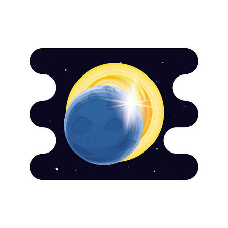 eclipse solar space scene vector illustration designのイラスト素材