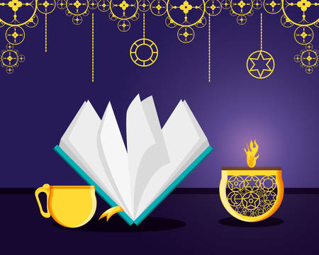 ramadan kareem celebration card with koran book vector illustration designのイラスト素材