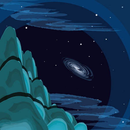 space view scene icon vector illustration designのイラスト素材
