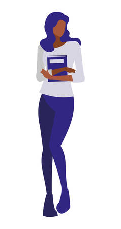 young black girl student modeling vector illustration designのイラスト素材