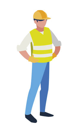 industrial worker avatar character vector illustration designのイラスト素材