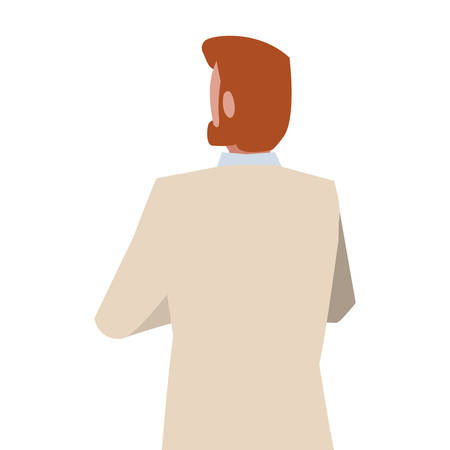 elegant businessman back avatar character vector illustration designのイラスト素材