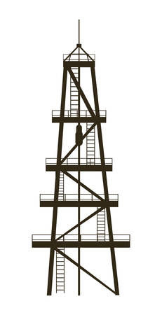 oil industry excavation tower vector illustration designのイラスト素材