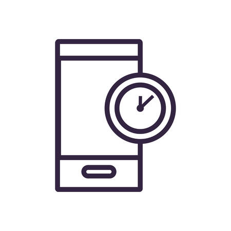 clock time with smartphone device vector illustration designのイラスト素材