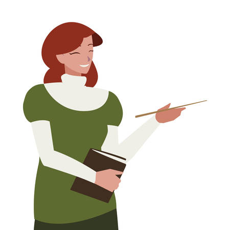 female teacher avatar character vector illustration designのイラスト素材