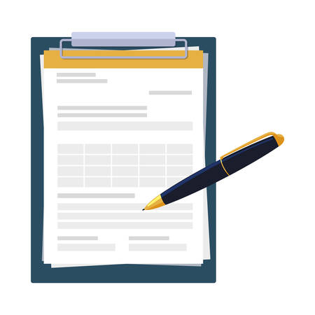 checklist clipboard with pen vector illustration designのイラスト素材