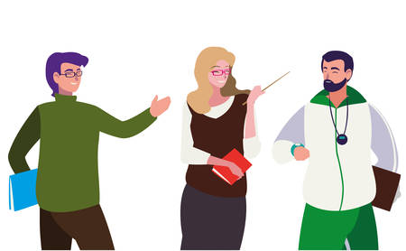 teachers classic and sports avatars characters vector illustration designのイラスト素材