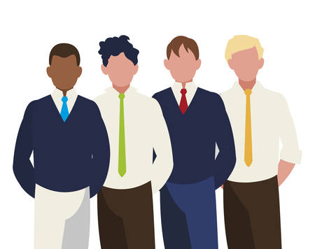 businessmen group teamwork characters vector illustration designのイラスト素材
