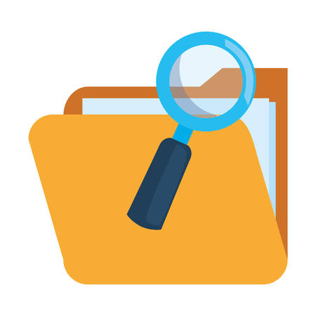 folder analysis  magnifier cybersecurity data vector illustrationのイラスト素材