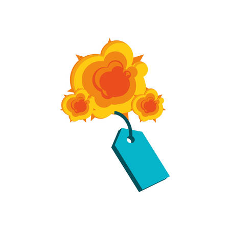 tag commercial with explosion isolated icon vector illustration designのイラスト素材