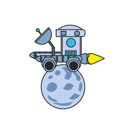 space explorer car in moon vector illustration designのイラスト素材
