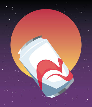 soda can drink retro 80s style memphis background vector illustrationのイラスト素材