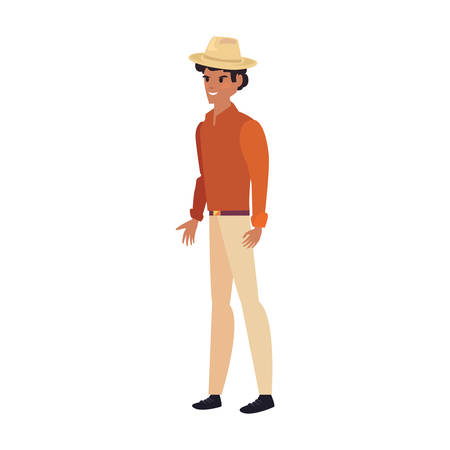 man wearing hat happy fathers day vector illustrationのイラスト素材