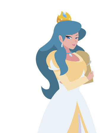 beautiful princess of tales character vector illustration designのイラスト素材