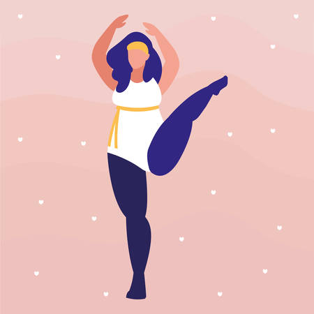 Robust woman dancing ballet character vector illustration designのイラスト素材