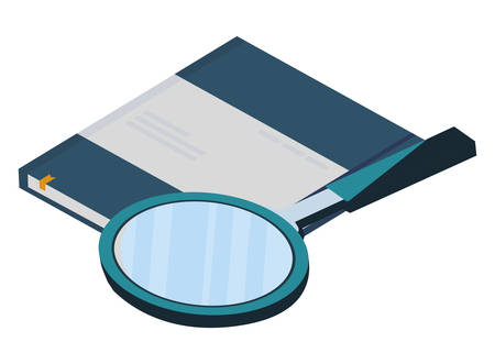search magnifying glass with notepad vector illustration designのイラスト素材