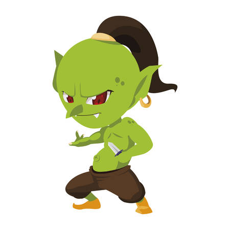 ugly troll magic character vector illustration designのイラスト素材
