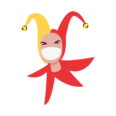 cheerful jester comic april fools day vector illustrationのイラスト素材