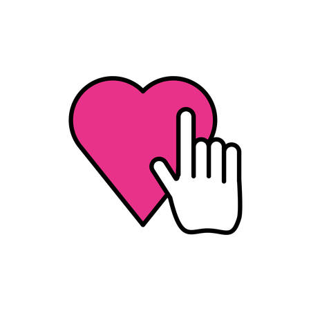 hand cursor index with heart vector illustration designのイラスト素材