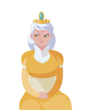 beautiful queen avatar character vector illustration designのイラスト素材