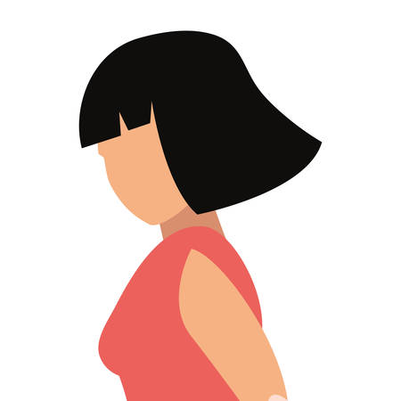 woman avatar character on white background vector illustrationのイラスト素材